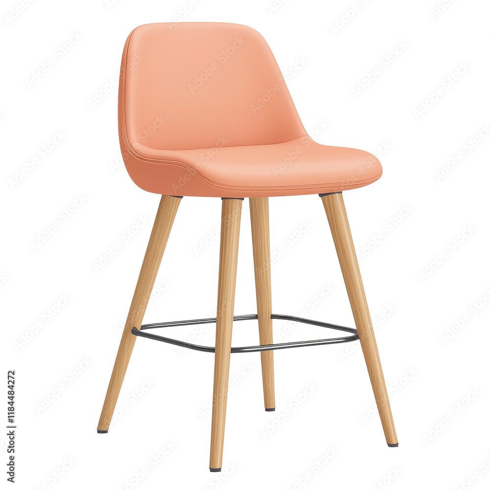Modern design stool with wooden legs Modern design stool with wooden legs