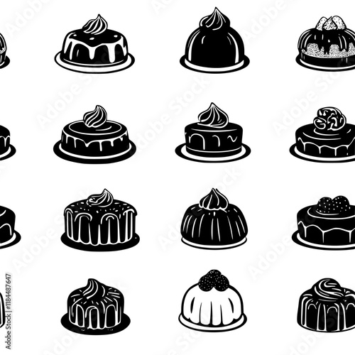 Pound cake tiled design, Pound cake repeating background illustration