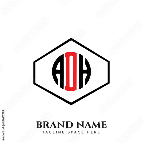 PrintADH logo design, ADH simple and modern logo. ADH luxurious alphabet design
