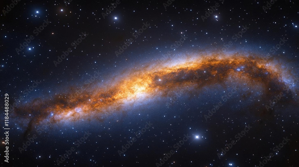 Obraz premium Majestic Spiral Galaxy in the Vast Cosmos: A Celestial Tapestry of Stars and Nebulae