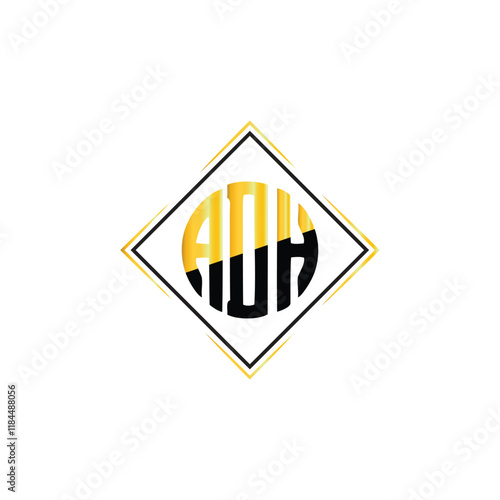 PrintADH logo design, ADH simple and modern logo. ADH luxurious alphabet design
