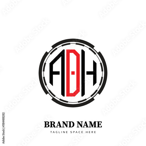 PrintADH logo design, ADH simple and modern logo. ADH luxurious alphabet design
