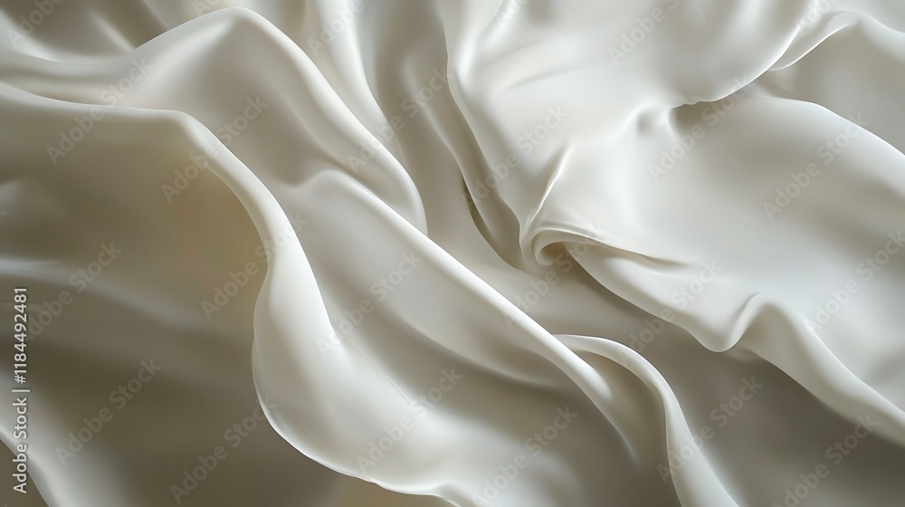 Obraz premium Draped Cream Colored Silk Fabric Texture