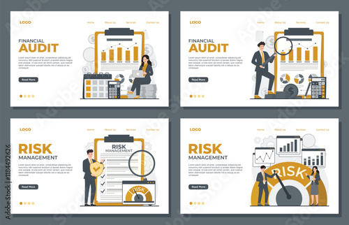 financial audit business risk management assessment landing page template planning evaluation
