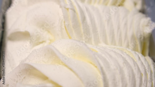 Creamy vanilla ice cream. Sweet ice cream concept. photo