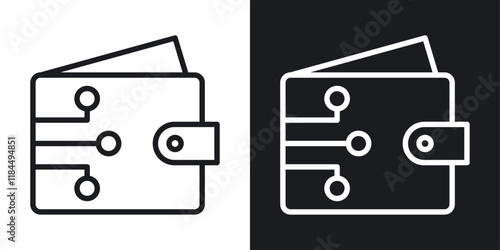 Cryptocurrency wallet icons. graphic vector icons set