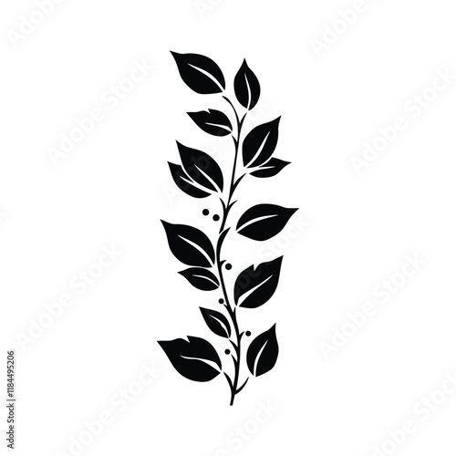 Decorative Leaf Silhouette set Clipart on a white Background