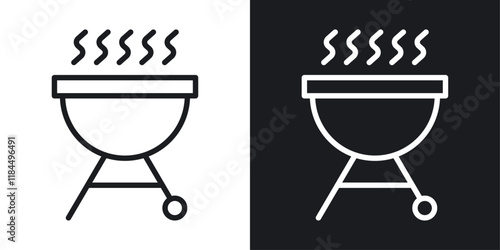 Grill icons. graphic vector icons set