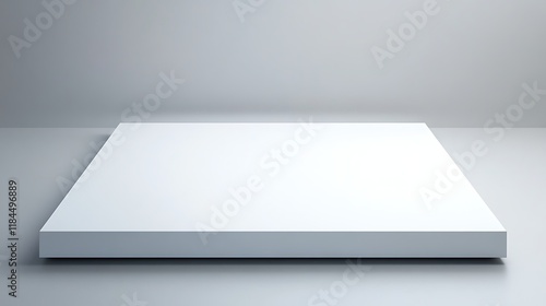Wallpaper Mural A Simple White Square Platform on Gray Background Torontodigital.ca