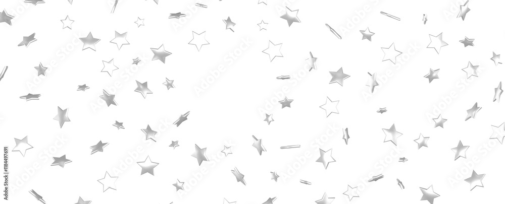 Abstract pattern of random falling silver stars on white background. Abstract pattern of random falling silver stars on white background.