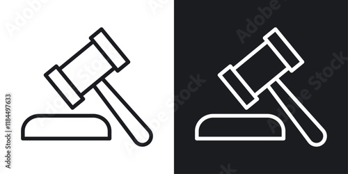 Law icons. graphic vector icons set