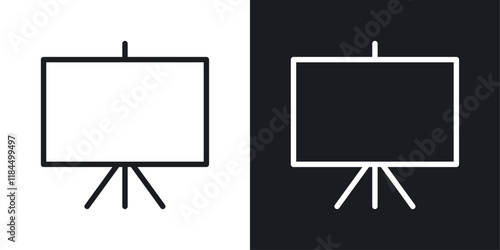 Presentation screen icons. graphic vector icons set