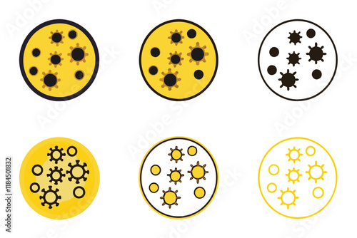 Abstract illustration of cancer cells in modern line art style, representing medical research and oncology studies, world cancer day line art icon set