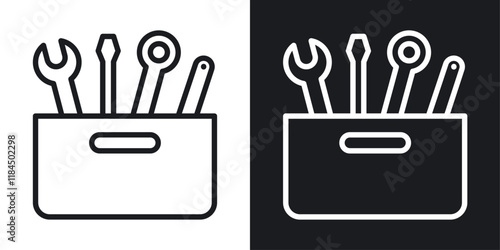 Toolbox icons. graphic vector icons set