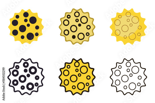Set of detailed cancer cell line art icons, depicting scientific visuals for awareness, oncology, and medical use, world cancer day line art icon set