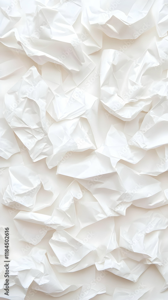 Obraz premium White Crumpled Paper Abstract Background