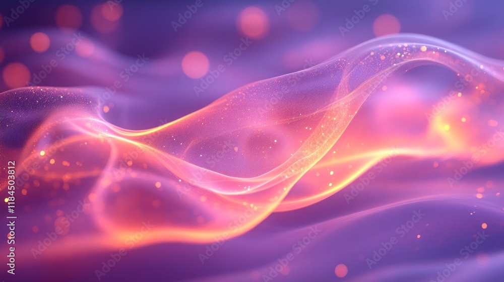 Fototapeta premium Abstract glowing wave with particles.