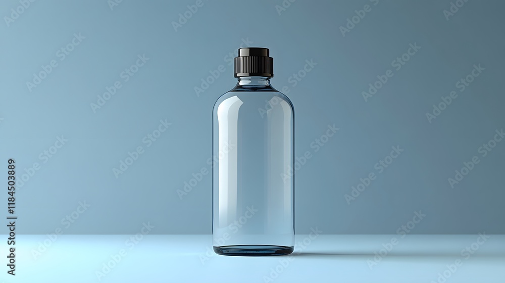 Blank bottle with a wide cap design on a clean surface, perfect for product branding Blank bottle with a wide cap design on a clean surface, perfect for product branding