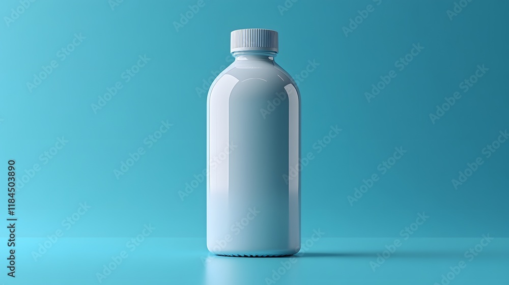 Blank bottle with a wide cap design on a clean surface, perfect for product branding Blank bottle with a wide cap design on a clean surface, perfect for product branding