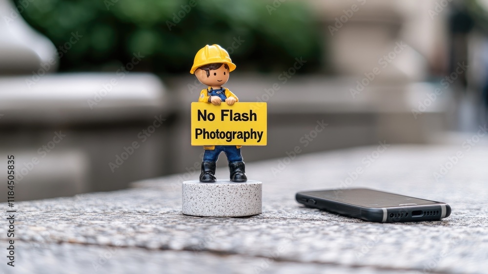 Small toy worker holding Small toy worker holding