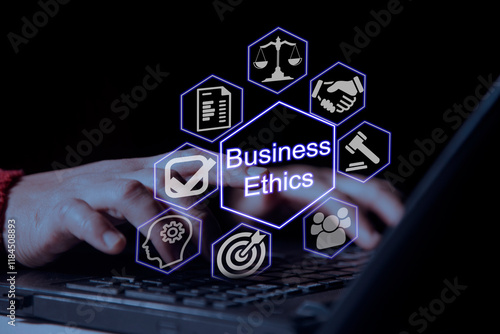 Business ethics Behavior and manners concept. Ethics and compliance concept. Ethical investment, sustainable development. The effective compliance and ethics culture in workplace.