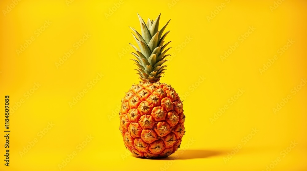 Fresh Pineapple Centered on Clean Composition for Commercial Aesthetic Fresh Pineapple Centered on Clean Composition for Commercial Aesthetic
