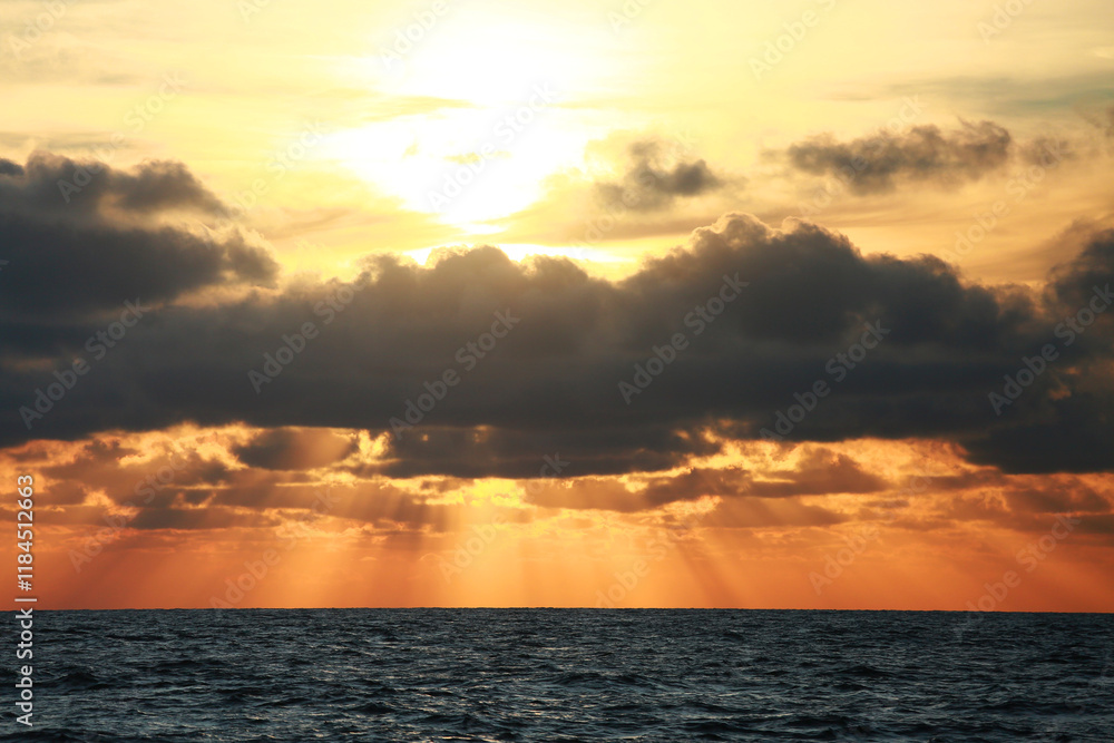 Fototapeta premium sunset and sunrise time, nature background and empty area for text, feeling love or romantic background in nature, sky background with cloud, nature background in sunset or sunrise time.