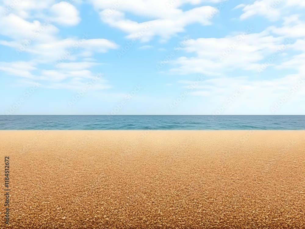 Beach Background Illustration: Sandy Shore and Ocean Beach Background Illustration: Sandy Shore and Ocean