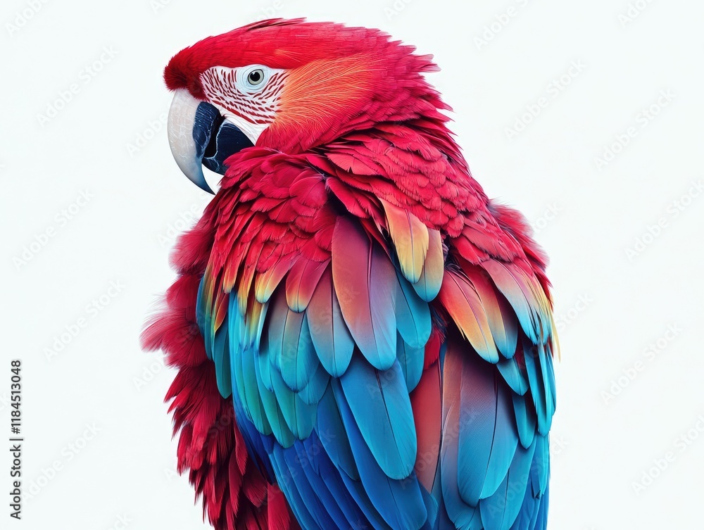 Obraz premium A vibrant scarlet macaw showcasing its colorful feathers.
