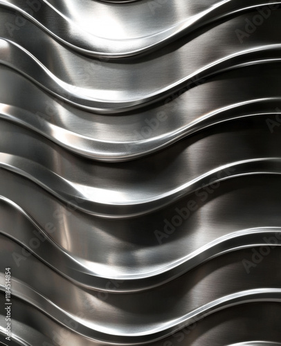 Corrugated steel texture. Wavy surface with alternating ridges and grooves. Industrial and bold.