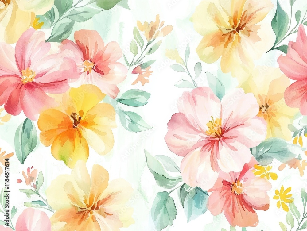Obraz premium Colorful watercolor blooms in motion.