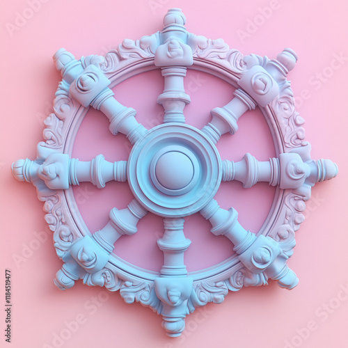 Dharma Wheel Buddhism clay cute illustration photo