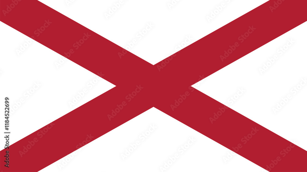 Alabama US State Flag Vector Illustration Alabama US State Flag Vector Illustration