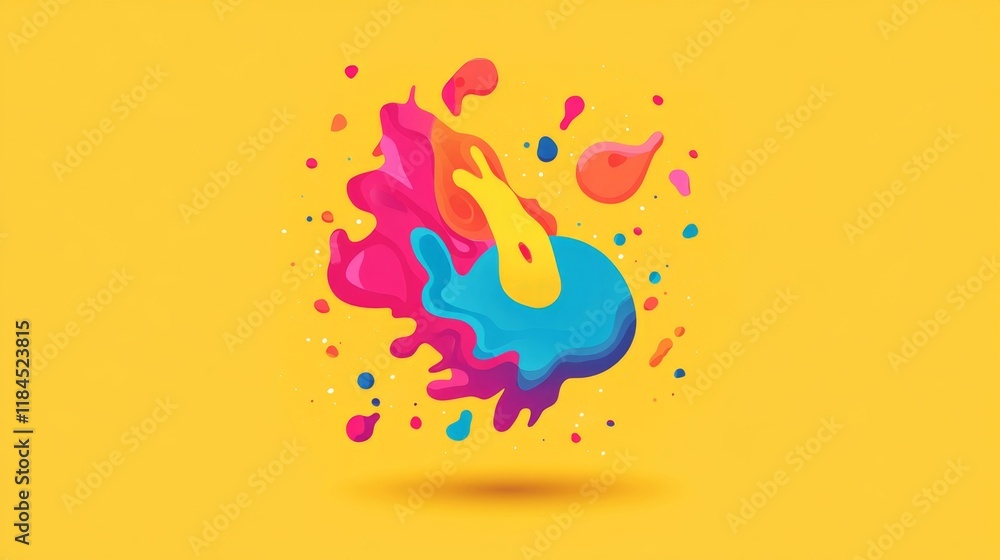 Fototapeta premium Dynamic color splash action digital art abstract design vibrant environment creative concept for visual impact
