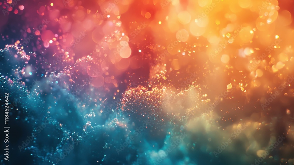 Fototapeta premium Abstract colorful bokeh with vibrant gold and blue and pink gradient