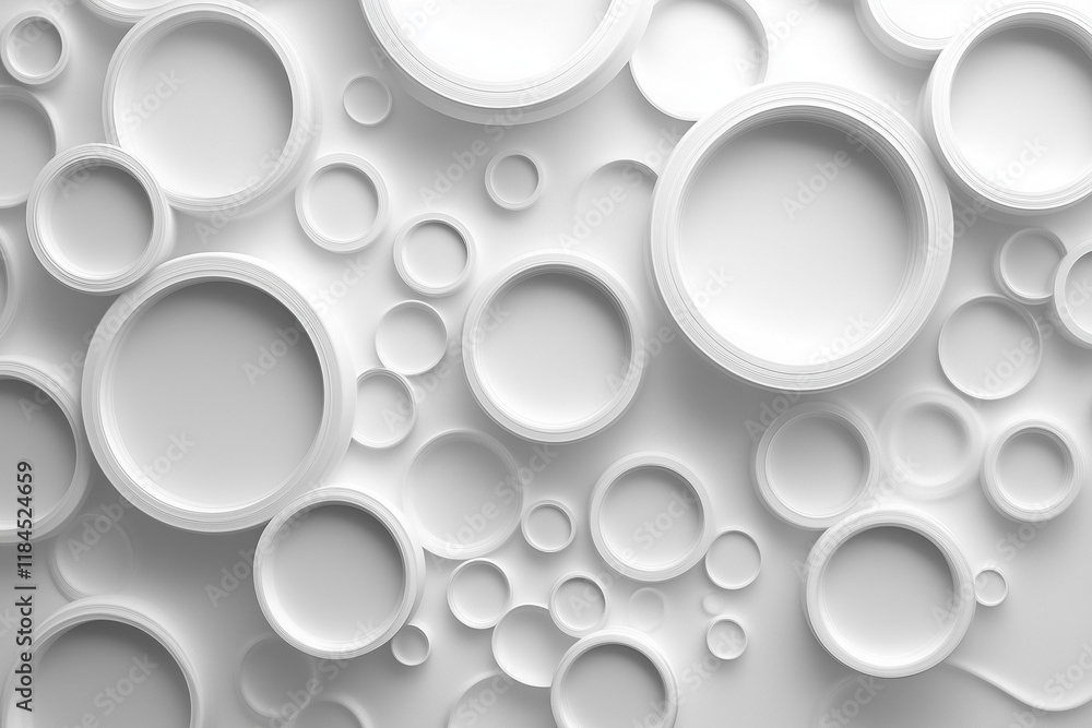 3d White background with circles 3d White background with circles