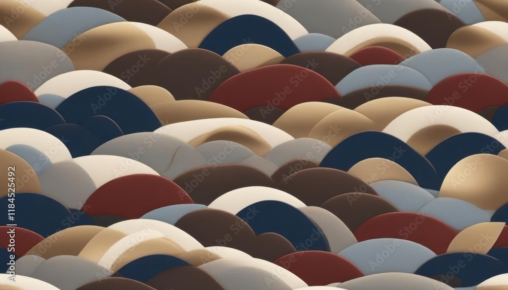 Fototapeta premium Abstract layered composition of multicolored rounded shapes