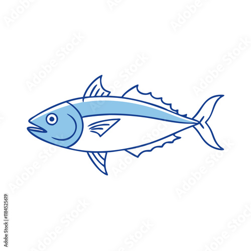 albacore tuna vector icon, fish vector illustration - simple illustration of albacore tuna perfect for logos, and fish - themed designs.