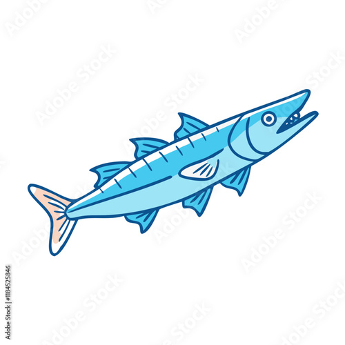 barracuda vector icon, fish vector illustration - simple illustration of barracuda perfect for logos, and fish - themed designs.