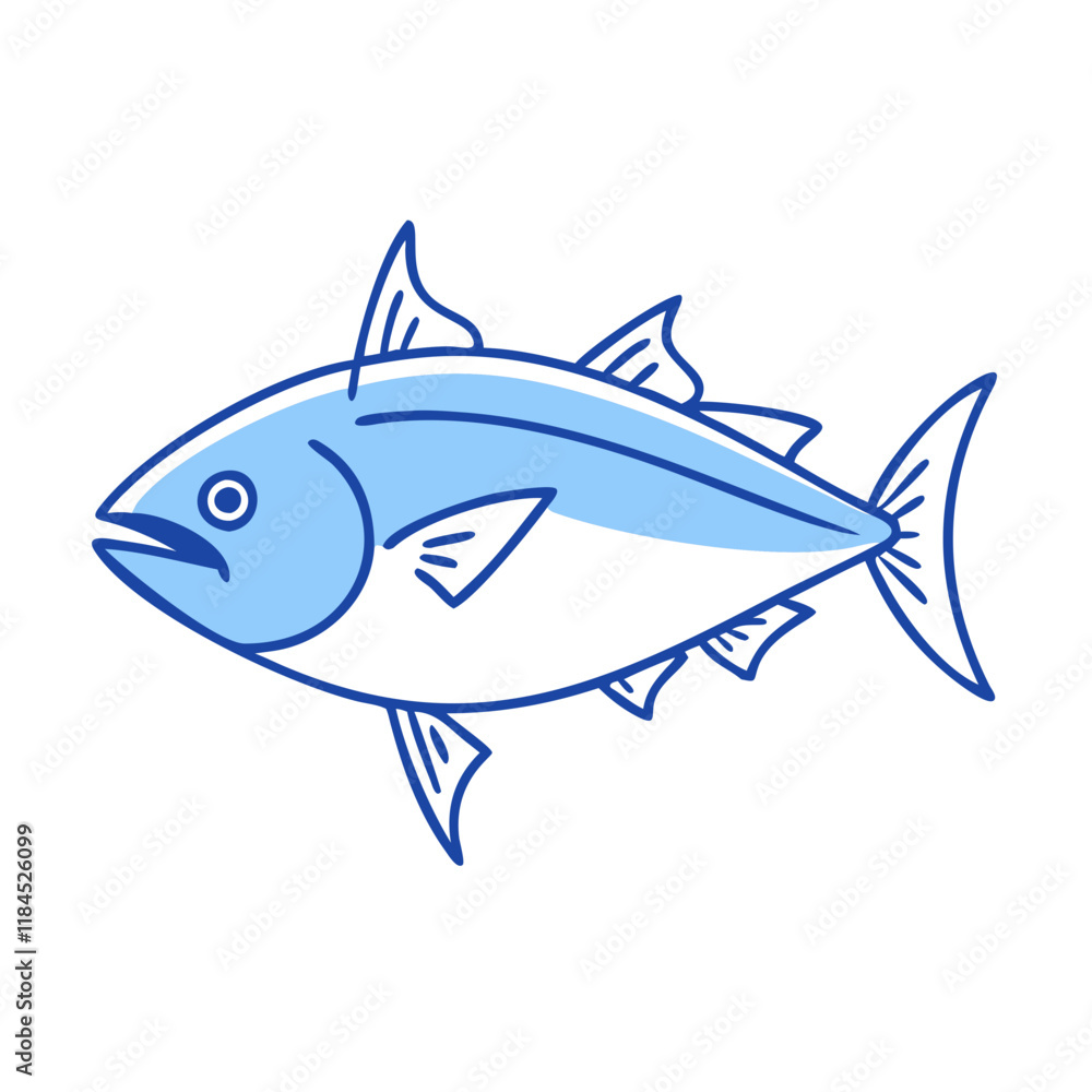 bluefin tuna vector icon, fish vector illustration - simple illustration of bluefin tuna perfect for logos, and fish - themed designs. bluefin tuna vector icon, fish vector illustration - simple illustration of bluefin tuna perfect for logos, and fish - themed designs.