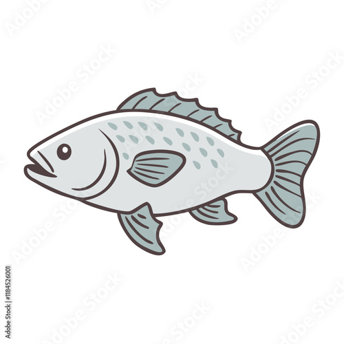 barramundi vector icon, fish vector illustration - simple illustration of barramundi perfect for logos, and fish - themed designs.