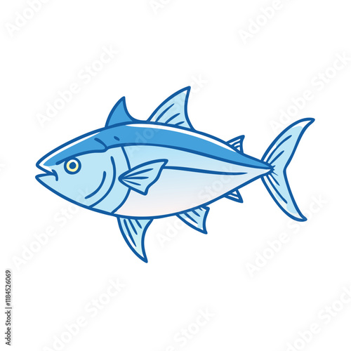 bluefin tuna vector icon, fish vector illustration - simple illustration of bluefin tuna perfect for logos, and fish - themed designs.