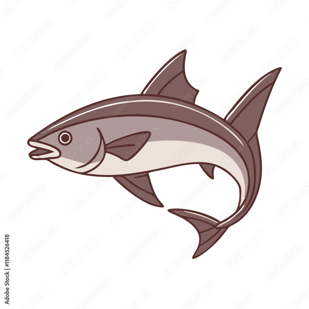 Fototapeta premium cobia vector icon, fish vector illustration - simple illustration of cobia perfect for logos, and fish - themed designs.