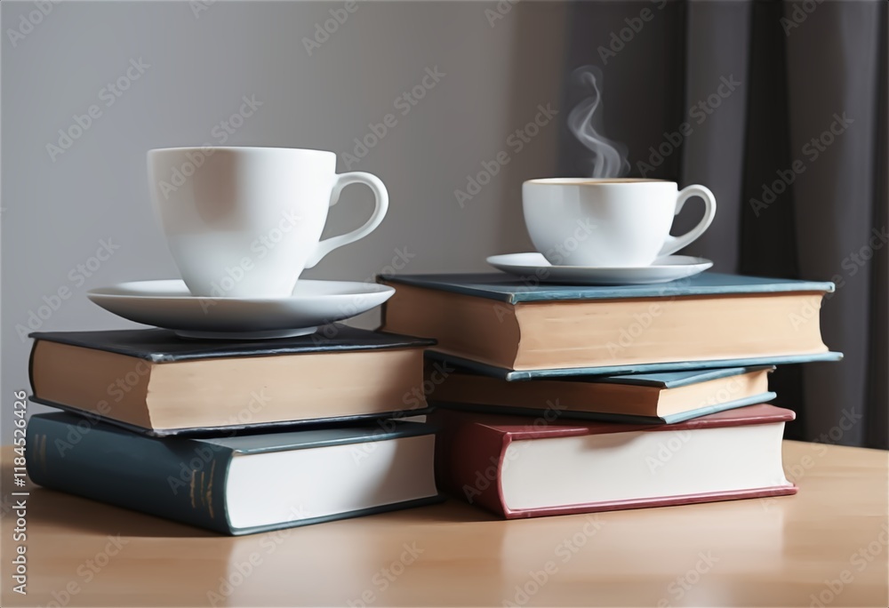 stack of books and cup of coffee stack of books and cup of coffee