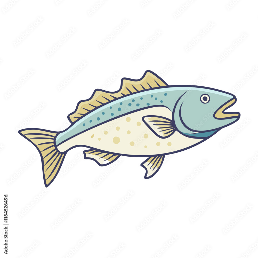 Fototapeta premium cod vector icon, fish vector illustration - simple illustration of cod perfect for logos, and fish - themed designs.
