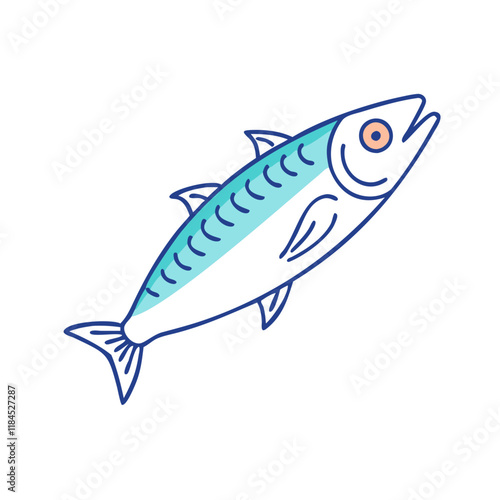 mackerel vector icon, fish vector illustration - simple illustration of mackerel perfect for logos, and fish - themed designs.