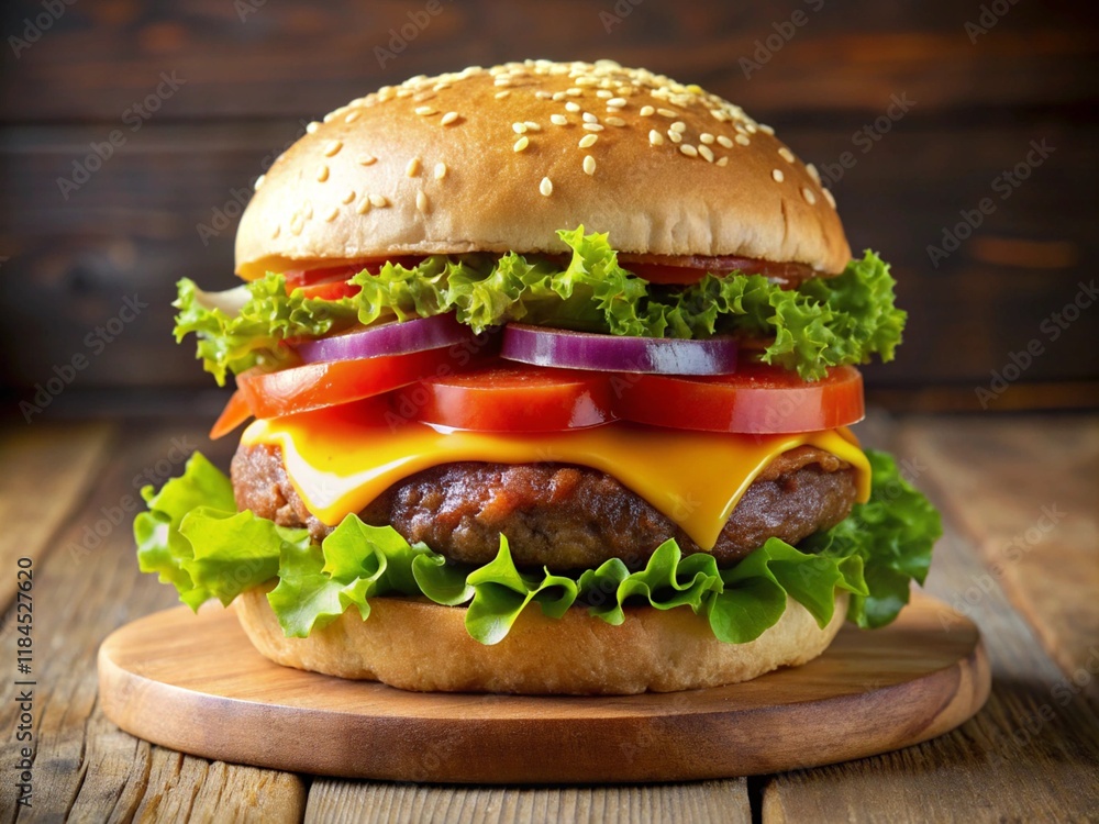 Burger King with tomatoes ketchup sliced onions cheese fresh lettuce and soft buns Burger King with tomatoes ketchup sliced onions cheese fresh lettuce and soft buns