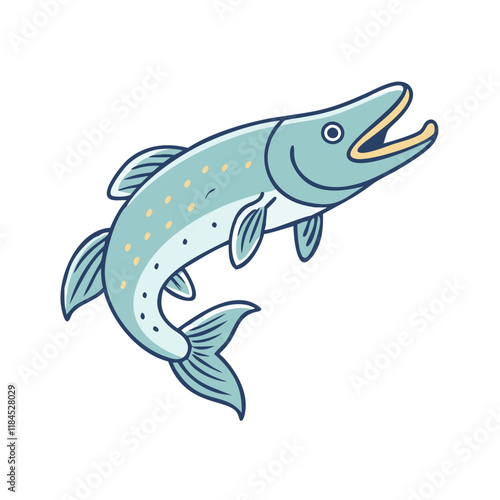 pike vector icon, fish vector illustration - simple illustration of pike perfect for logos, and fish - themed designs.