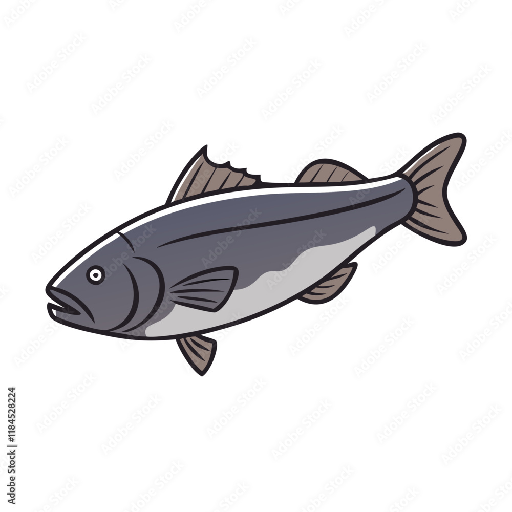 Fototapeta premium sablefish black cod vector icon, fish vector illustration - simple illustration of sablefish black cod perfect for logos, and fish - themed designs.