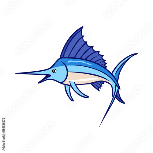 sailfish vector icon, fish vector illustration - simple illustration of sailfish perfect for logos, and fish - themed designs.